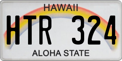 HI license plate HTR324