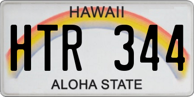 HI license plate HTR344