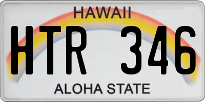 HI license plate HTR346
