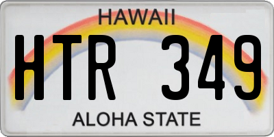 HI license plate HTR349