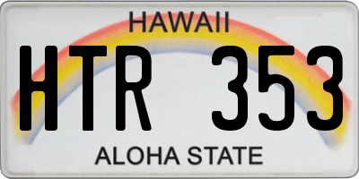 HI license plate HTR353