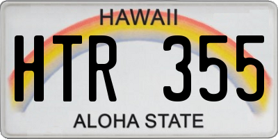 HI license plate HTR355