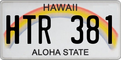 HI license plate HTR381