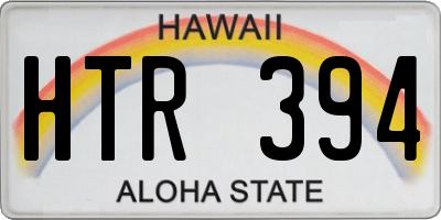HI license plate HTR394