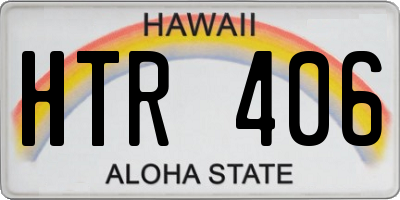 HI license plate HTR406