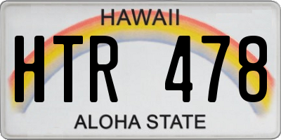 HI license plate HTR478
