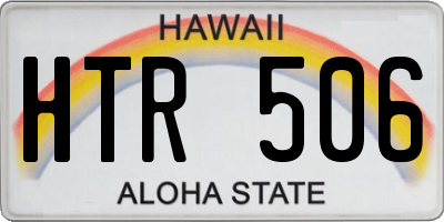 HI license plate HTR506