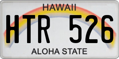 HI license plate HTR526