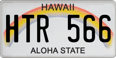 HI license plate HTR566