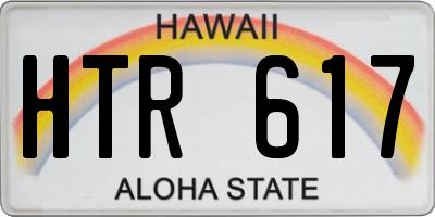 HI license plate HTR617