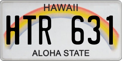 HI license plate HTR631