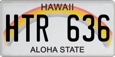 HI license plate HTR636