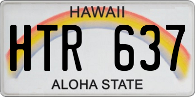 HI license plate HTR637