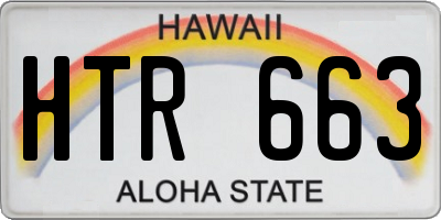 HI license plate HTR663