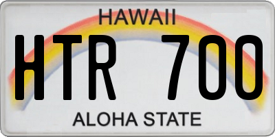 HI license plate HTR700