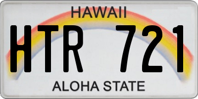 HI license plate HTR721