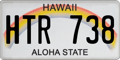 HI license plate HTR738