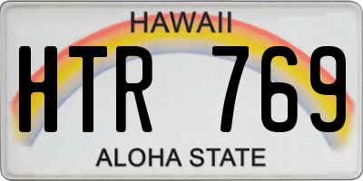 HI license plate HTR769