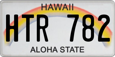 HI license plate HTR782