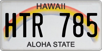 HI license plate HTR785