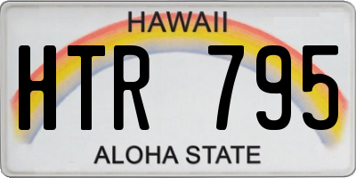 HI license plate HTR795