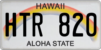 HI license plate HTR820