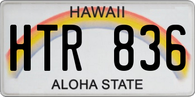 HI license plate HTR836