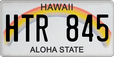 HI license plate HTR845