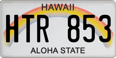 HI license plate HTR853