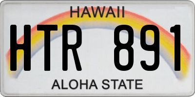 HI license plate HTR891