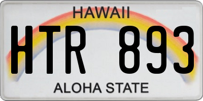 HI license plate HTR893