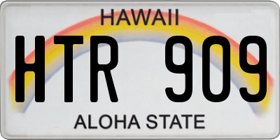 HI license plate HTR909