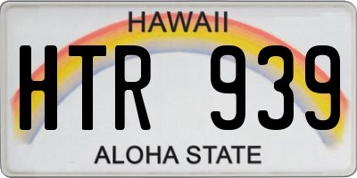 HI license plate HTR939