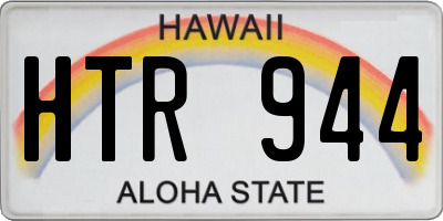HI license plate HTR944