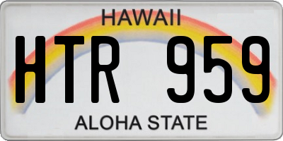 HI license plate HTR959