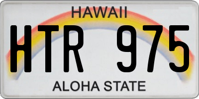HI license plate HTR975