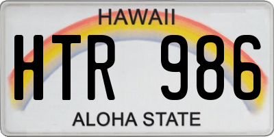 HI license plate HTR986