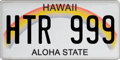HI license plate HTR999