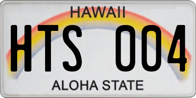 HI license plate HTS004