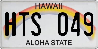 HI license plate HTS049