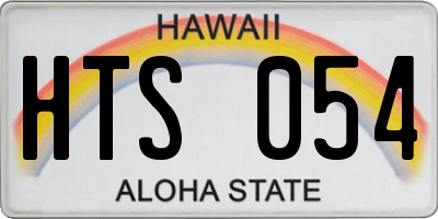 HI license plate HTS054