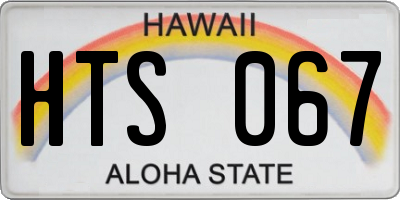 HI license plate HTS067