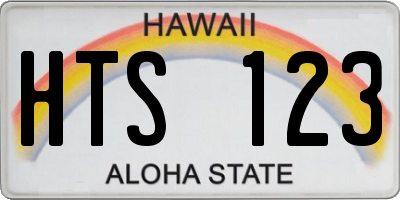 HI license plate HTS123