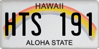 HI license plate HTS191