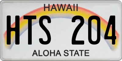 HI license plate HTS204