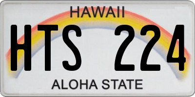 HI license plate HTS224