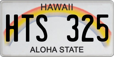 HI license plate HTS325