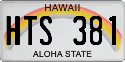 HI license plate HTS381