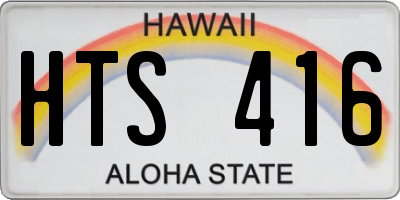 HI license plate HTS416