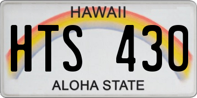 HI license plate HTS430
